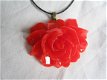 bloem hanger rood met brons flower power hippiemarkt - 1 - Thumbnail