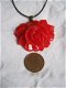 bloem hanger rood met brons flower power hippiemarkt - 2 - Thumbnail
