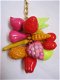 tassenhanger hippiemarkt kleurige hanger sleutelhanger - 1 - Thumbnail