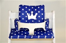 Gecoate stoelverkleiner kussen 'Royal Crown' voor stokke tripp trapp kinderstoel!