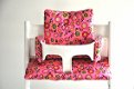 Gecoate stoelverkleiner kussen 'Flower Power' voor stokke tripp trapp kinderstoel! - 1 - Thumbnail