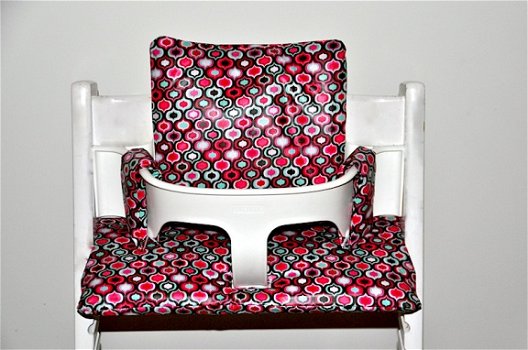 Gecoate stoelverkleiner kussen 'Flower Power' voor stokke tripp trapp kinderstoel! - 7