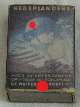 Doosje Lucifers / Box Matches, Nederlands, Propaganda WW2, Reproductie. - 1
