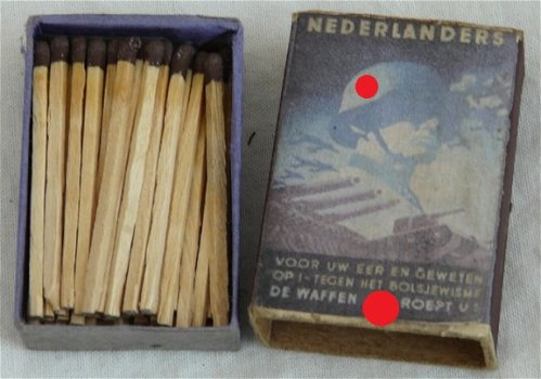 Doosje Lucifers / Box Matches, Nederlands, Propaganda WW2, Reproductie. - 7