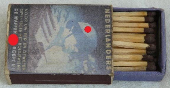 Doosje Lucifers / Box Matches, Nederlands, Propaganda WW2, Reproductie. - 8