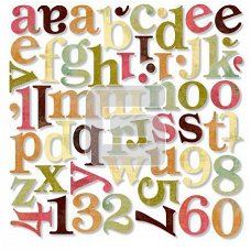 SALE NIEUW vel die-cut Mini Monogram cardstock alfabet Stella Ruby van BASIC GREY