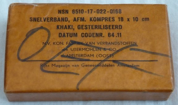 Verband Pakje, Snelverband, 18x10cm, Koninklijke Landmacht, 1964.(Nr.1) - 0