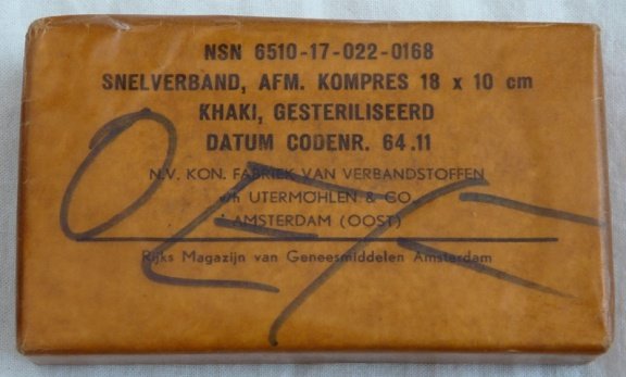 Verband Pakje, Snelverband, 18x10cm, Koninklijke Landmacht, 1964.(Nr.1) - 1