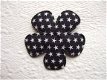 Katoenen bloem met sterretjes ~ 4,5 cm ~ Zwart - 1 - Thumbnail