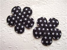 Katoenen bloem met sterretjes ~ 3,5 cm ~ Zwart