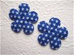 Katoenen bloem met sterretjes ~ 3,5 cm ~ Konings blauw - 1 - Thumbnail