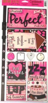 SALE NIEUW Cardstock stickervel Perfect Pet Pink van Bo Bunny - 1