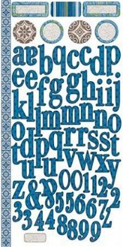 SALE NIEUW Cardstock Stickers Blueperrie Pie Alphabet 15 X 30 cm van Bo Bunny - 1