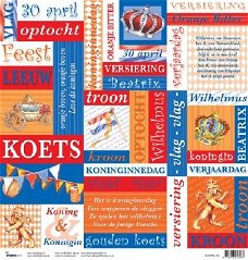 SALE NIEUW vel scrappapier Collage Koninginnedag van Studio Light