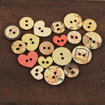 SALE NIEUW Wood Buttons Tea Thyme van Prima Marketing - 1