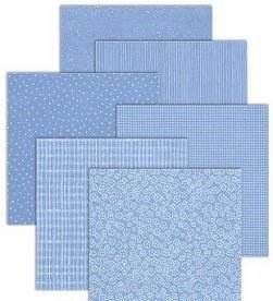 SALE NIEUW vel dubbelzijdig scrappapier Little Boy Blue Stripe van Bo Bunny - 1