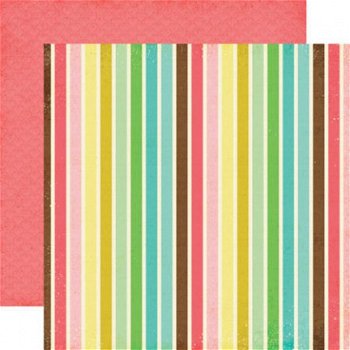 SALE NIEUW vel dubbelzijdig scrappapier Life Is Good Bold Stripes van Echo Park - 1