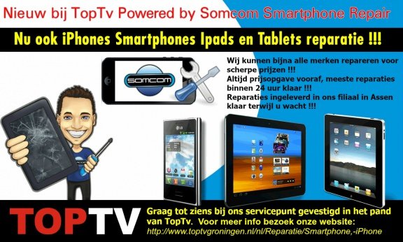 Nieuw bij TOP TV ! Nu ook iPhones Smartphones Ipads en Tablets reparatie ! - 1