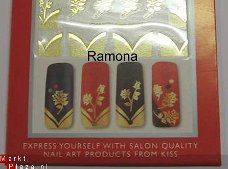 Nagel water Stickers kiss nail art GOUD WHITE FRENCH Gold 10