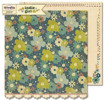 SALE NIEUW vel dubbelzijdig scrappapier Indie Girl Eclectic Elegance van Sassafras Lass - 1