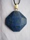 lapis lazuli edelsteen hanger blauwe facet geslepen hanger met gousdophangoogje - 1 - Thumbnail