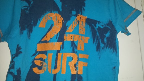 Blauw oranje surf shirt met korte mouw maat 116/122 - 2