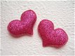 Glinster hart ~ 4 cm ~ Fuchsia roze - 1 - Thumbnail