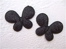 Glinster vlinder ~ 3,5 cm ~ Zwart