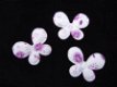 Klein wit vlindertje met bloemen ~ 2,5 cm ~ Paars - 1 - Thumbnail
