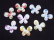Klein wit vlindertje met bloemen ~ 2,5 cm ~ Roze - 2 - Thumbnail