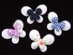 Klein wit vlindertje met bloemen ~ 2,5 cm ~ Roze - 4 - Thumbnail