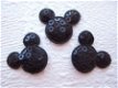 Mickey / Minnie Mouse met lovertjes ~ 2 cm ~ Zwart - 1 - Thumbnail