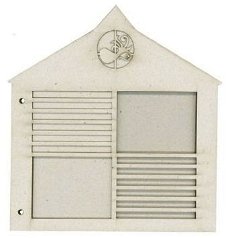 SALE NIEUW Fabscraps Die-Cut Chipboard Album House + 2 Binder Rings.