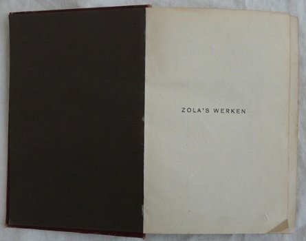 Boekje, Zola's Werken, Jacht naar Fortuin, Emile Zola, jaren'20. - 2