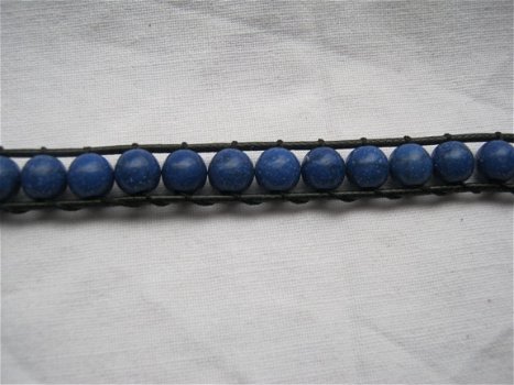 armband edelsteen kralen chan luu style donkerblauwe edelstenen lapis blauw - 3
