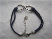 lemniscaat armband oneindigheidsteken zilver donkerblauw met gratis ME/ CVS RIBBON - 1 - Thumbnail