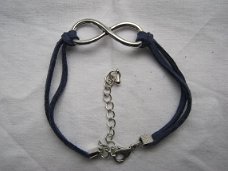 lemniscaat armband oneindigheidsteken zilver donkerblauw met gratis ME/ CVS RIBBON