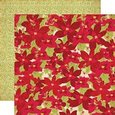 SALE NIEUW vel dubbelzijdig scrappapier Poinsettias / Season's Greetings van Echo Park - 1