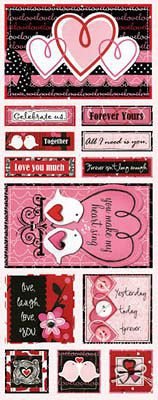 SALE NIEUW vel Love Cardstock Stickers Crush van Bo Bunny