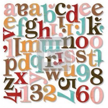 SALE NIEUW vel die-cut Mini Monograms Alfabet Blush van BASIC GREY - 1