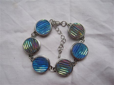 mooie drukknopen armband chunks noosa schitterende blauwtinten hippiemarkt - 1
