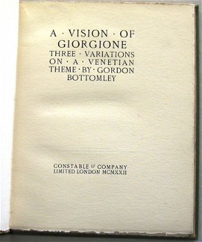 A Vision of Giorgione 1922 Bottomley - Three Venetian Themes - 1