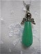 geluksengeltje edelsteen groene jade met tibetzilver engeltje spiritueel item - 1 - Thumbnail