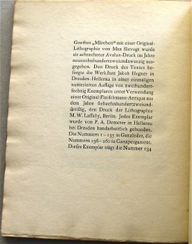 Das Maerchen 1922 Goethe 134/260 Avalun-Verlag Märchen - 5