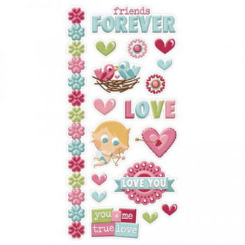 SALE NIEUW vel Embossed Cardstock stickers Love Struck van We R. - 1