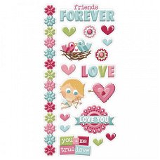 SALE NIEUW vel Embossed Cardstock stickers Love Struck van We R.