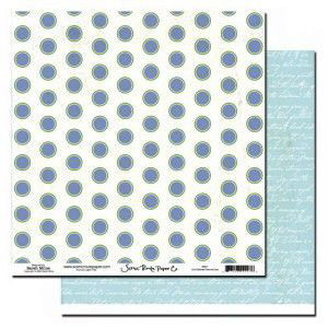 SALE NIEUW vel dubbelzijdig scrappapier Periwinkle Dots / Belleville van Scenic Route - 1