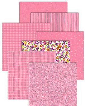 SALE NIEUW vel dubbelzijdig scrappapier Pink / Gingham Princess Pink van Bo Bunny - 1