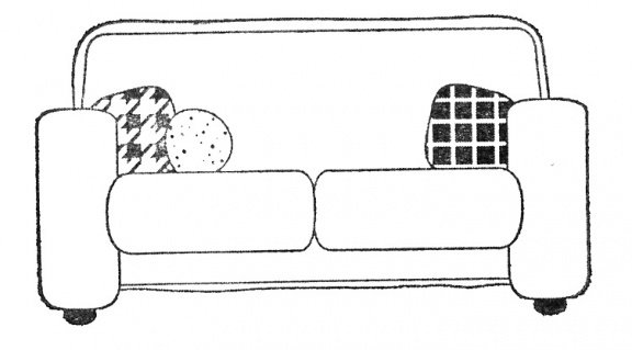 SALE NIEUW cling rubber stempel Designs Vintage Couch van Unity Stamp - 1