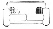 SALE NIEUW cling rubber stempel Designs Vintage Couch van Unity Stamp
